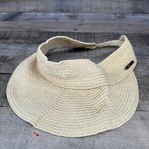 Vintage Billabong Rattan Visor Beach Straw Hat Beige Cap Size 1